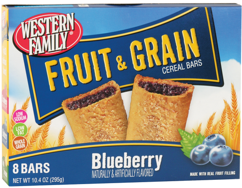 slide 1 of 1, Western Family Fruit Grain Bars Blueberry, 10.4 oz