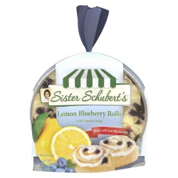Sister Schubert's Lemon Blueberry Rolls With Vanilla Icing