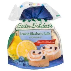 Sister Schubert's Lemon Blueberry Rolls with Vanilla Icing