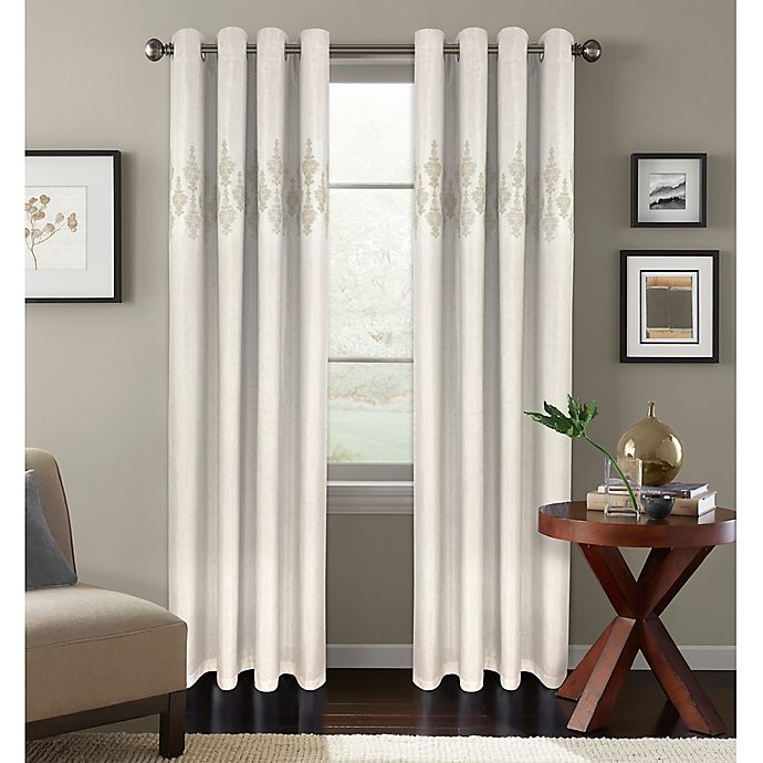 slide 1 of 2, Colordrift Jade Room Darkening Grommet Top Window Curtain Panel - Taupe, 84 in