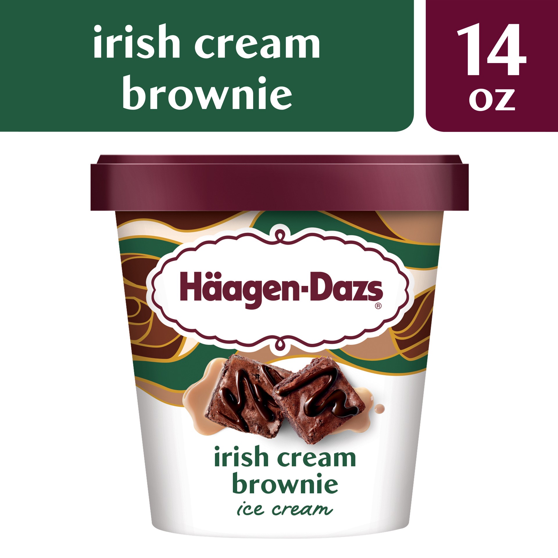 slide 3 of 5, HAAGEN-DAZS Irish Cream Brownie Ice Cream 14 fl. oz. Tub, 14 fl oz