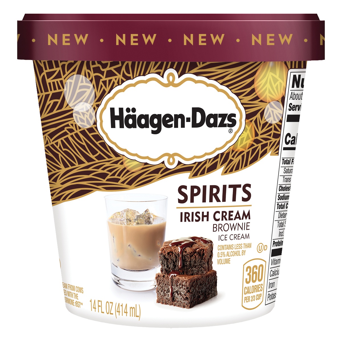 slide 1 of 6, Häagen-Dazs Irish Brown Brownie Ice Cream, 14 fl oz