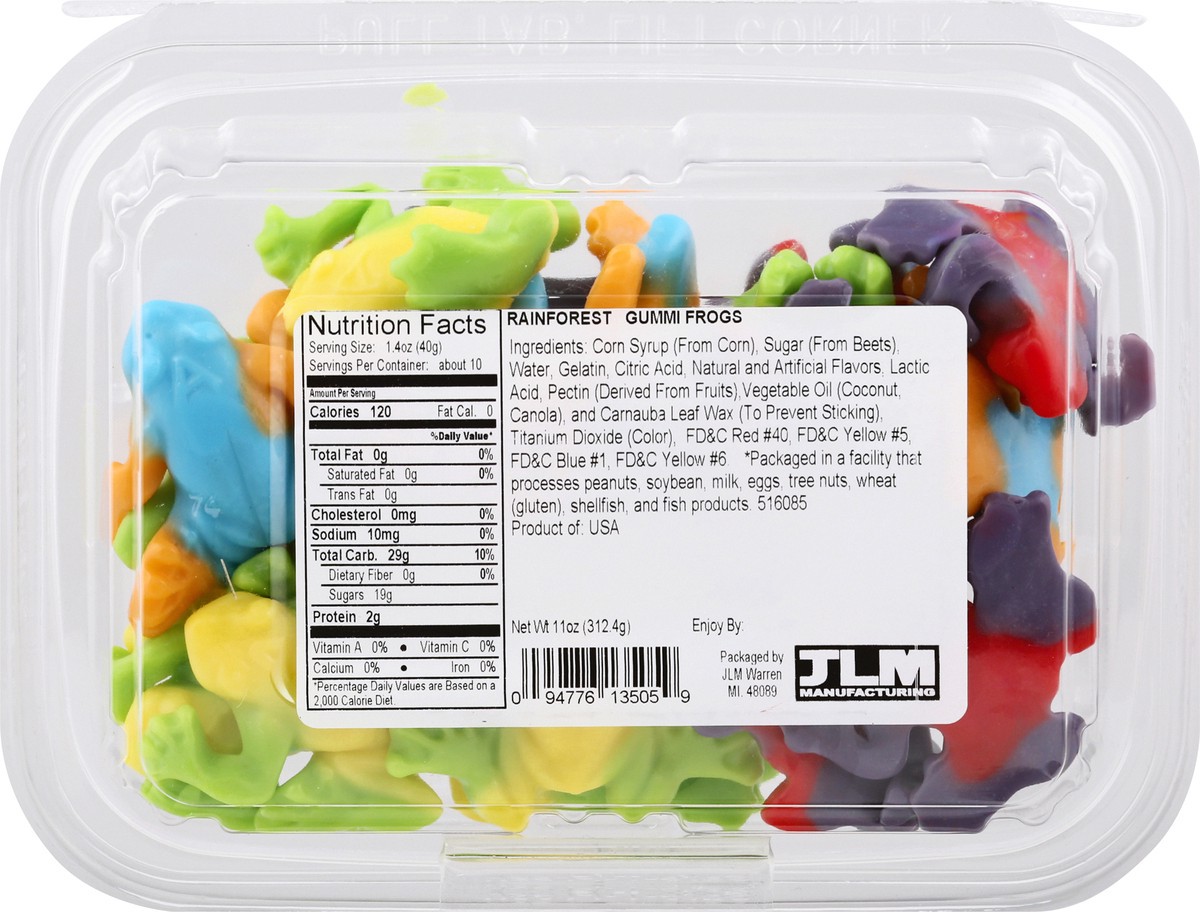 slide 10 of 13, JLM Manufacturing Rainforest Gummi Frogs 11 oz, 11 oz