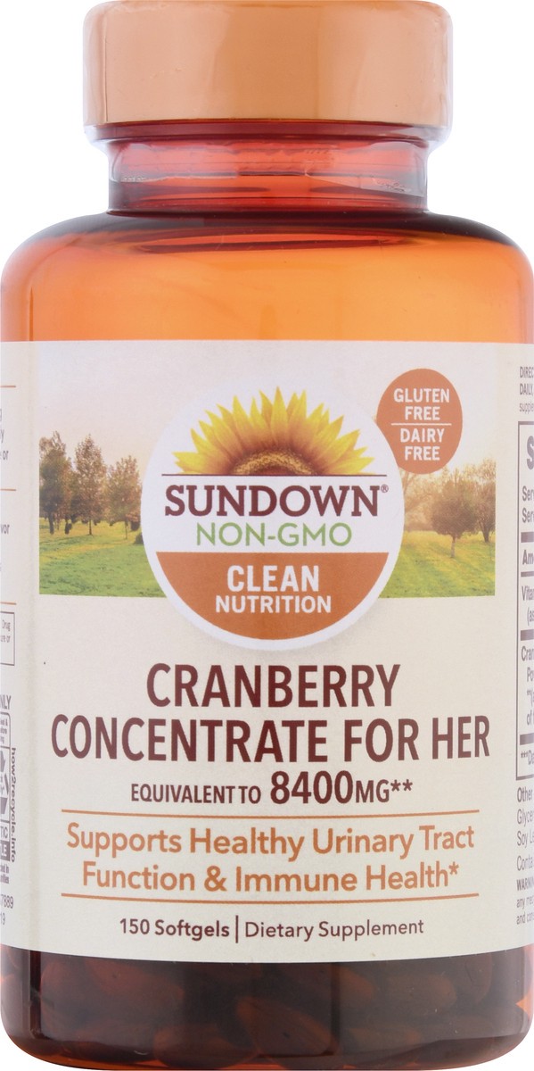 slide 4 of 9, Sundown Clean Nutrition 8400 mg Softgels for Her Cranberry Concentrate 150 ea, 150 ct