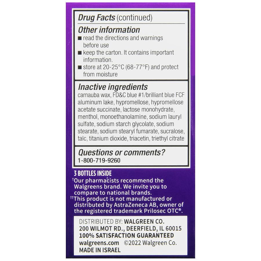 slide 2 of 5, Walgreens Omeprazole Delayed Release Tablets 20 mg, Acid Reducer, 42 ct
