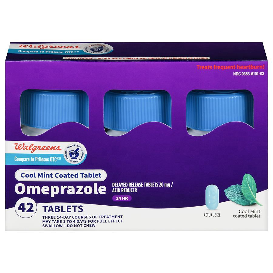 slide 1 of 5, Walgreens Omeprazole Delayed Release Tablets 20 mg, Acid Reducer, 42 ct