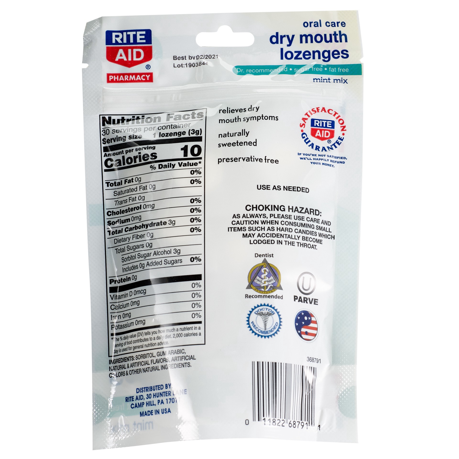 slide 2 of 2, Rite Aid Ra Dry Mouth Loz Mint, 30 ct