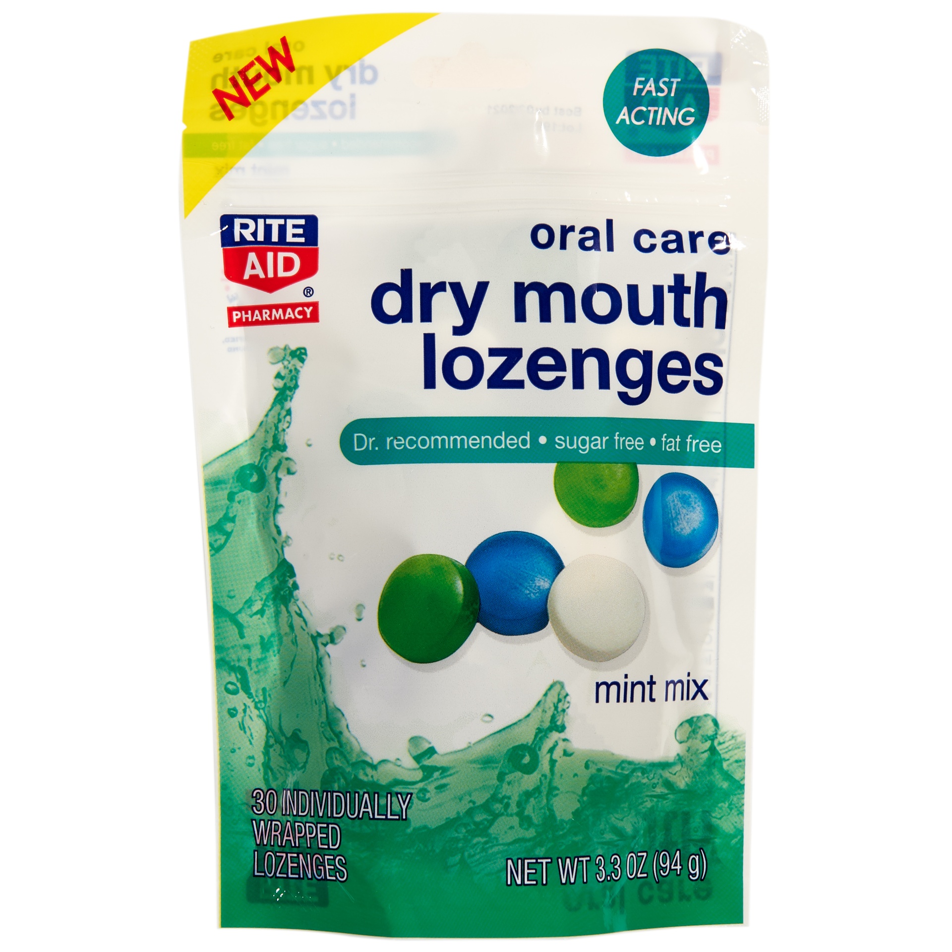 slide 1 of 1, Rite Aid Ra Dry Mouth Loz Mint, 30 ct