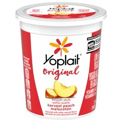 Yoplait Original Smooth Style Harvest Peach Flavored Low Fat Yogurt, 32 OZ Tub