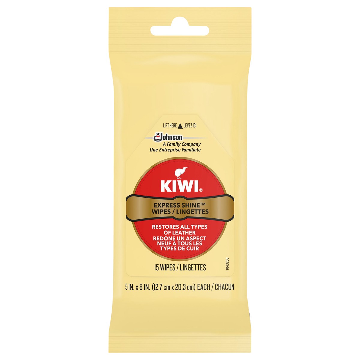 slide 1 of 5, KIWI Clean & Shine Wipes for All Colors, 15 ct