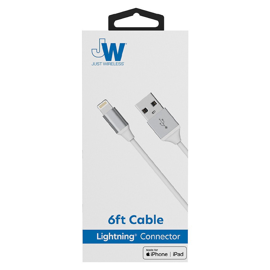 slide 3 of 4, Just Wireless Lightning Cable, 6ft, 6 ft