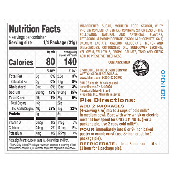 slide 3 of 5, Sonic Banana Shake Instant Pudding, 3.03 oz