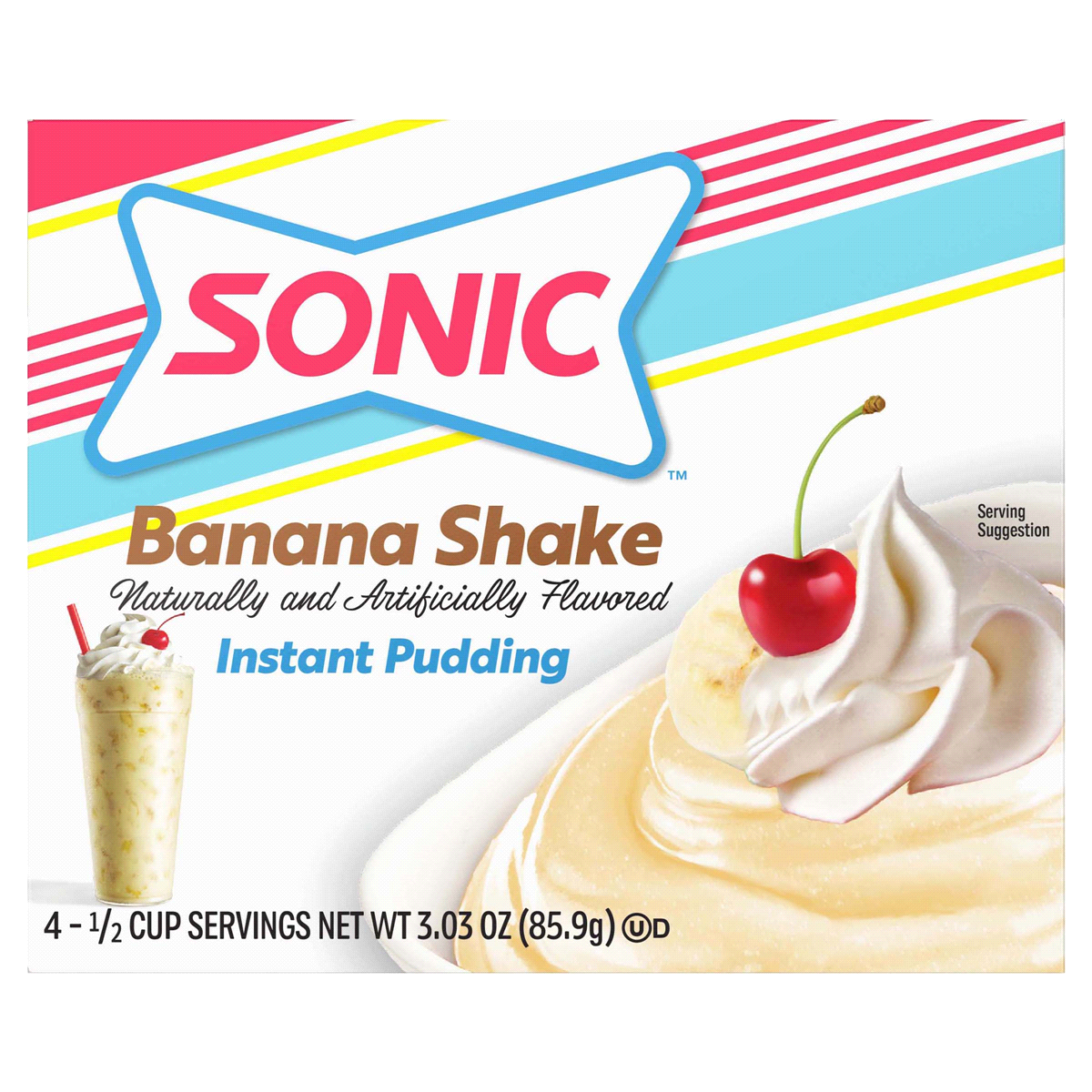 slide 1 of 5, Sonic Banana Shake Instant Pudding, 3.03 oz