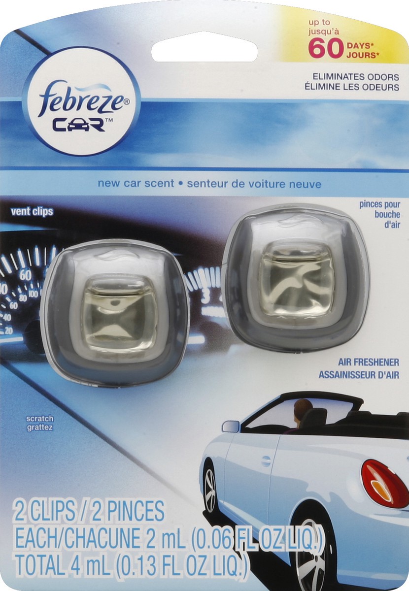 Febreze Air Freshener, New Car Scent, Vent Clips 2 ct