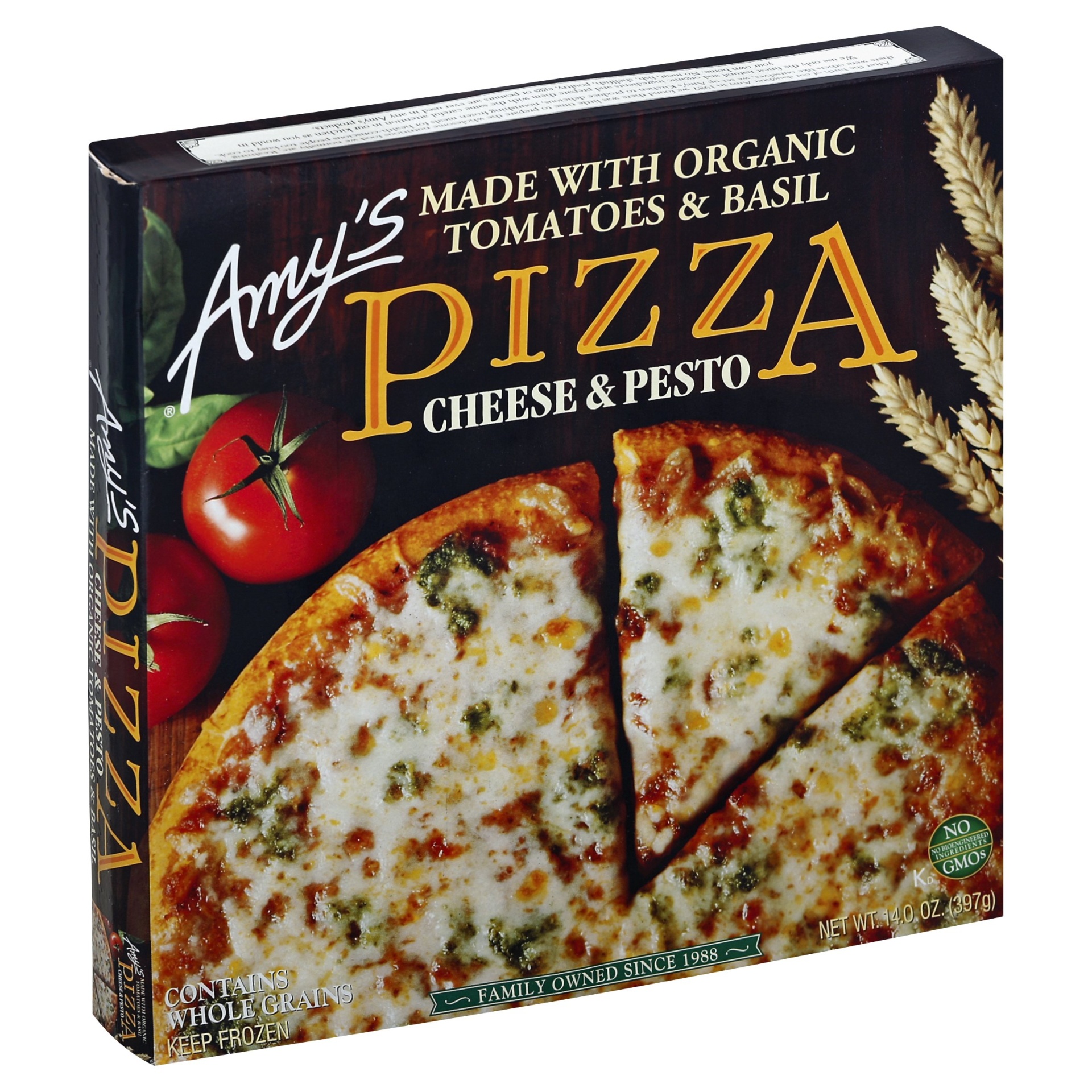 slide 1 of 4, Amy's Organic Cheese Pesto Pizza, 14 fl oz