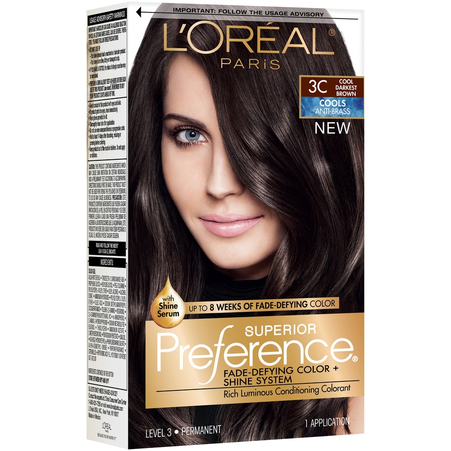 slide 3 of 8, L'Oréal Superior Preference 3C Cool Darkest Brown, 1 ct