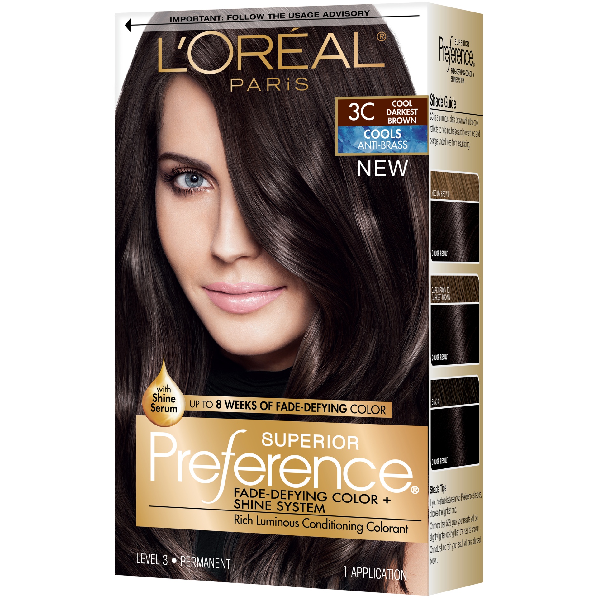 slide 4 of 8, L'Oréal Superior Preference 3C Cool Darkest Brown, 1 ct