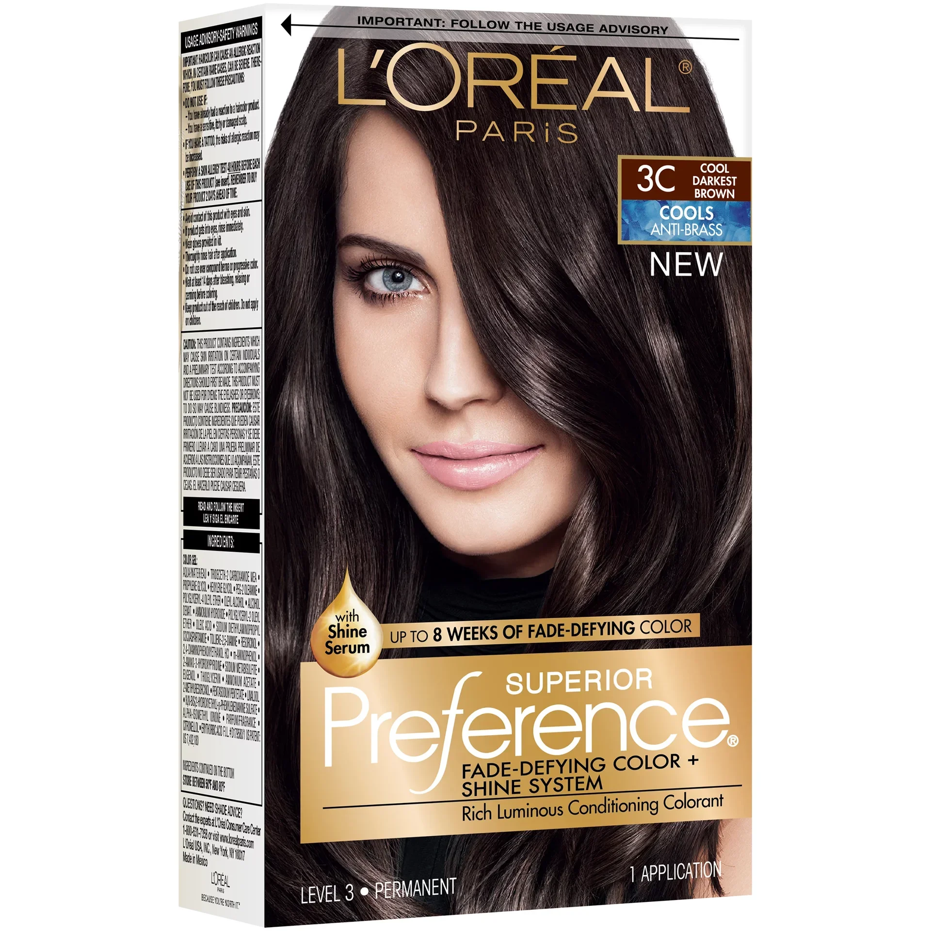 slide 1 of 8, L'Oréal 3C Cool Darkest Brown, 1 ct