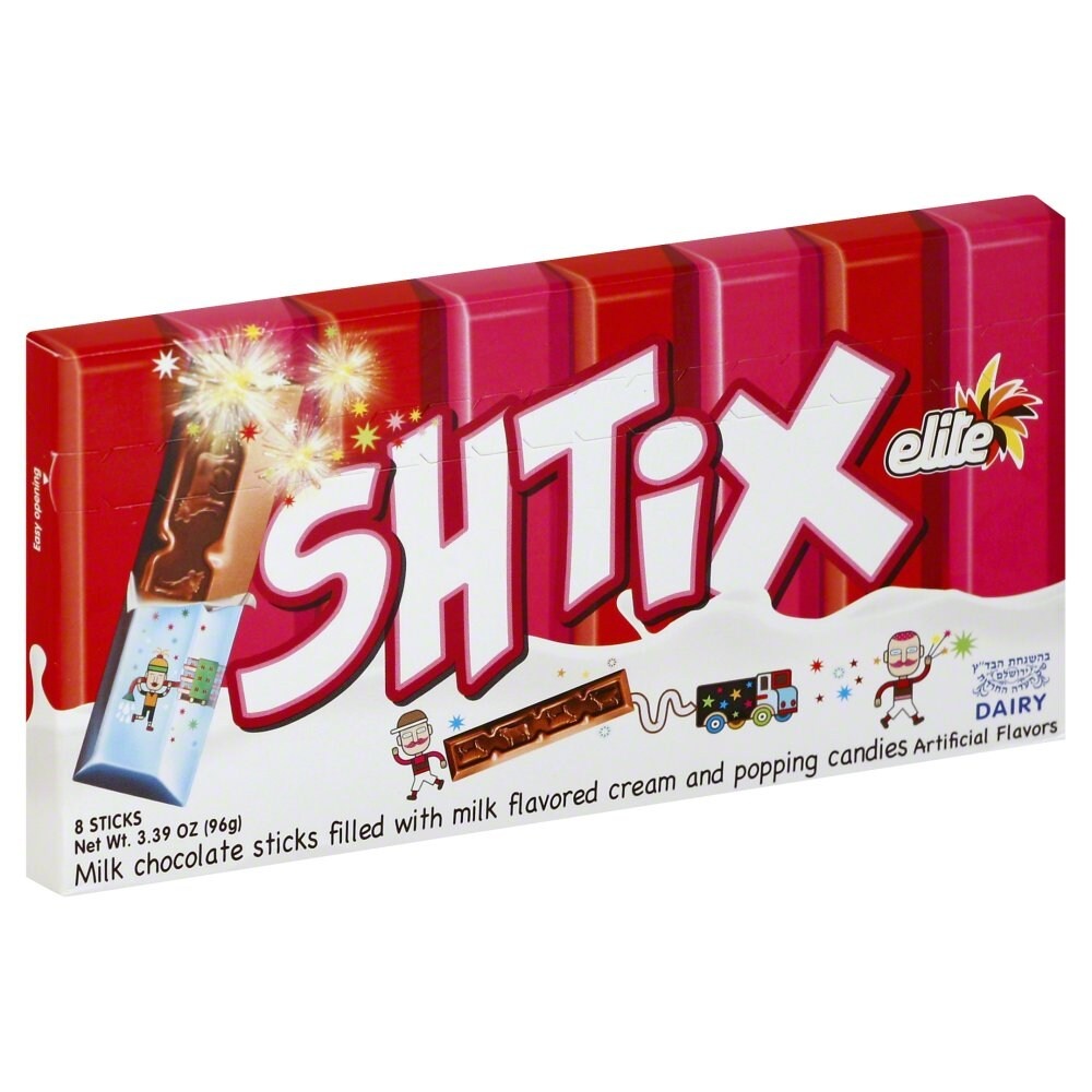 slide 1 of 5, Elite Shtix Milk Chocolate Sticks With Popping Candies, 3.4 oz