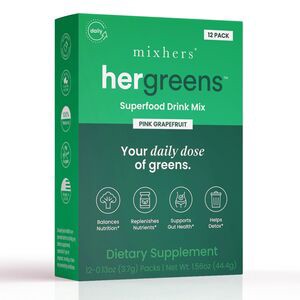 slide 1 of 1, Mixhers Hergreens Superfood Drink Mix, Pink Grapefruit- 12 ct, 12 ct