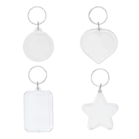 slide 1 of 3, Mixed Shapes Clear Plastic Keychains, 16ct. By Creatology, 16 ct