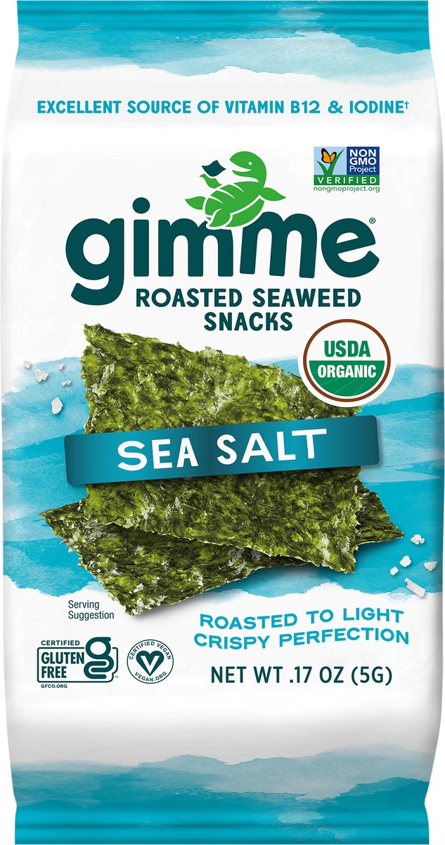 slide 4 of 7, gimMe Organic Roasted Sea Salt Seaweed Snacks 0.17 oz, 0.17 oz