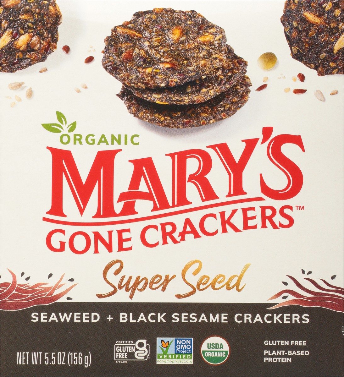 slide 9 of 9, Mary's Gone Crackers Organic Seaweed & Black Sesame Super Seed Crackers, 5.5 oz