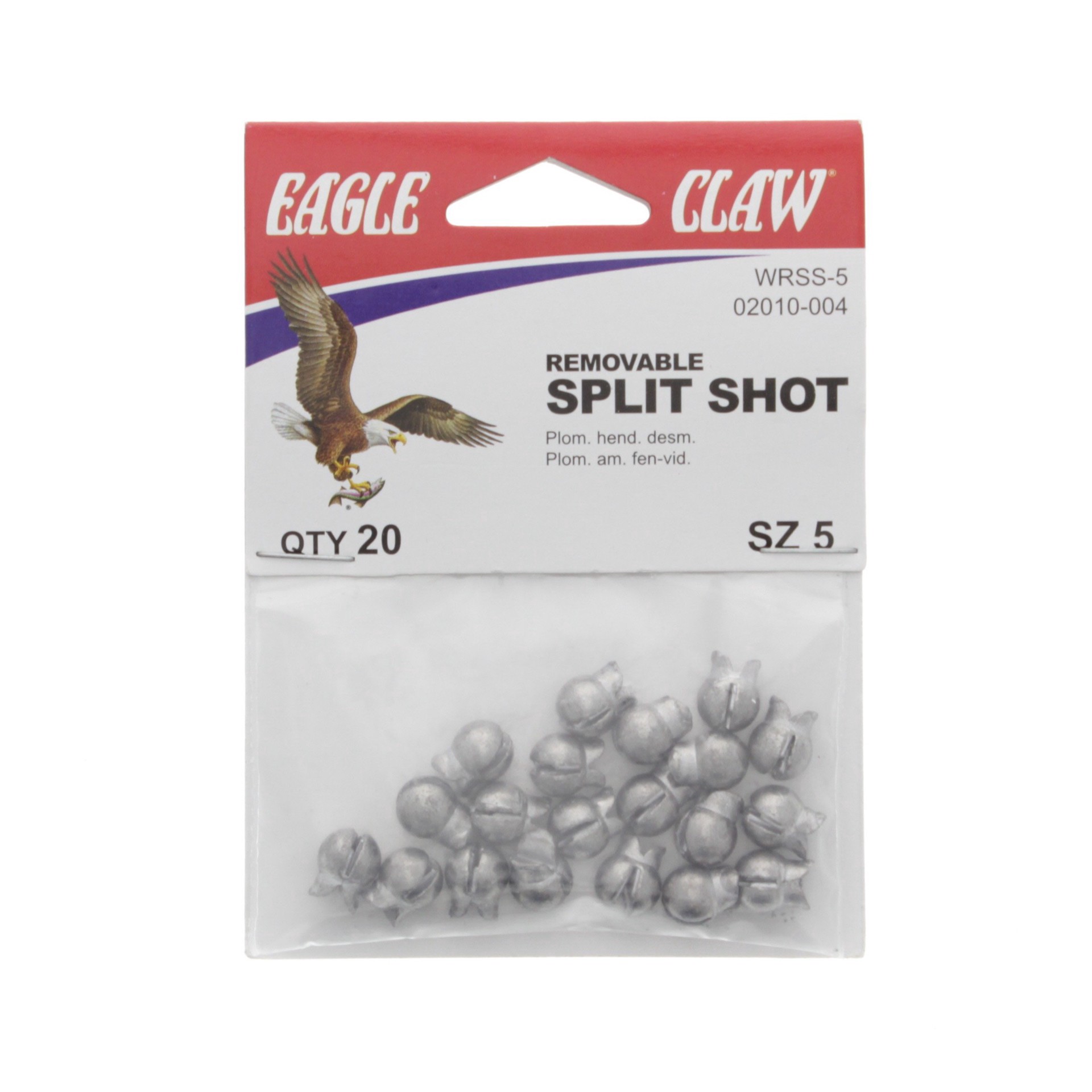 slide 1 of 1, Eagle Claw Rem Split Shot Sinker Sz5, 20 ct