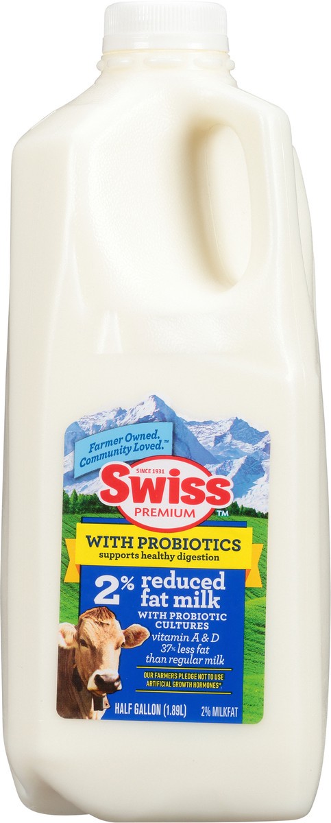 slide 1 of 13, Swiss Premium with Probiotics 2% Reduced Fat Milk 0.5 Gl, 1/2 gal