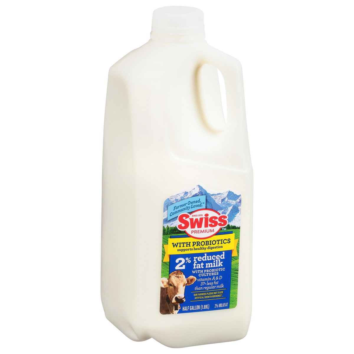 slide 10 of 13, Swiss Premium with Probiotics 2% Reduced Fat Milk 0.5 Gl, 1/2 gal