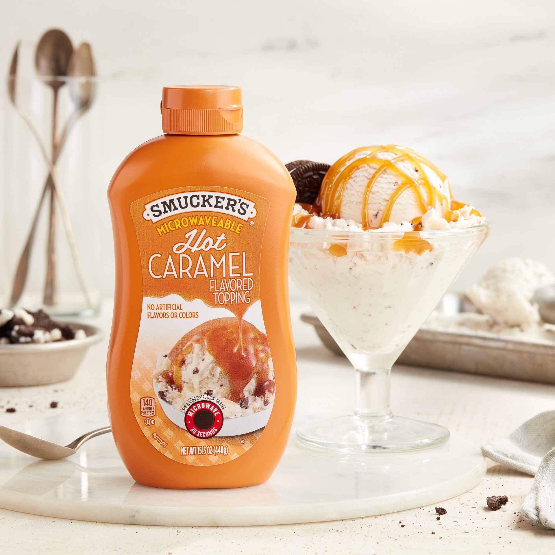 slide 4 of 6, Smucker's Hot Caramel Topping, 15.5 oz