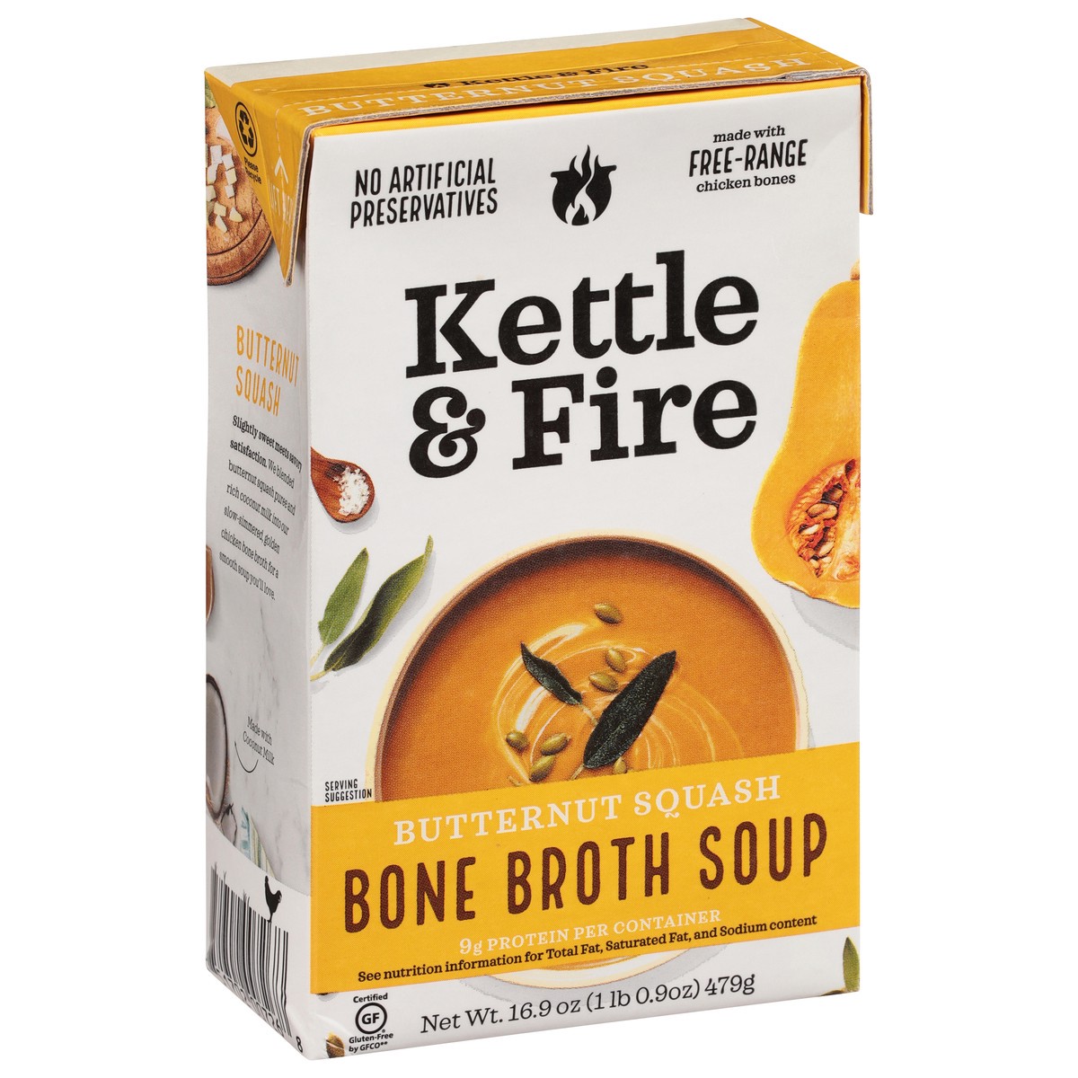 slide 6 of 9, Kettle & Fire Organic Butternut Squash Bone Broth Soup 16.9 oz, 16.9 fl oz