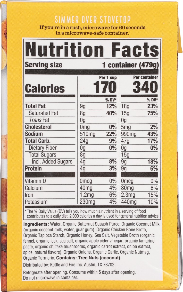 slide 2 of 9, Kettle & Fire Organic Butternut Squash Bone Broth Soup 16.9 oz, 16.9 fl oz