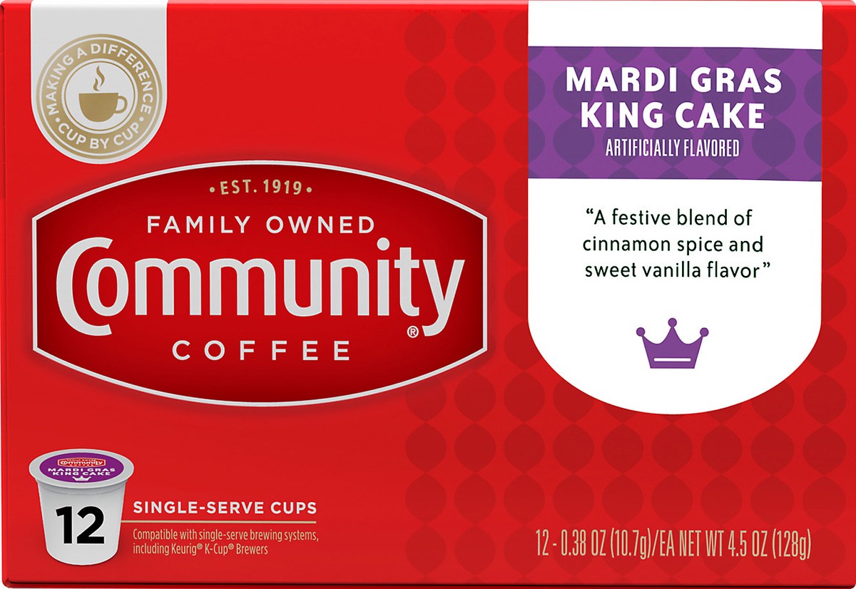 slide 4 of 7, Community Coffee King Cake Singles, 12 ct