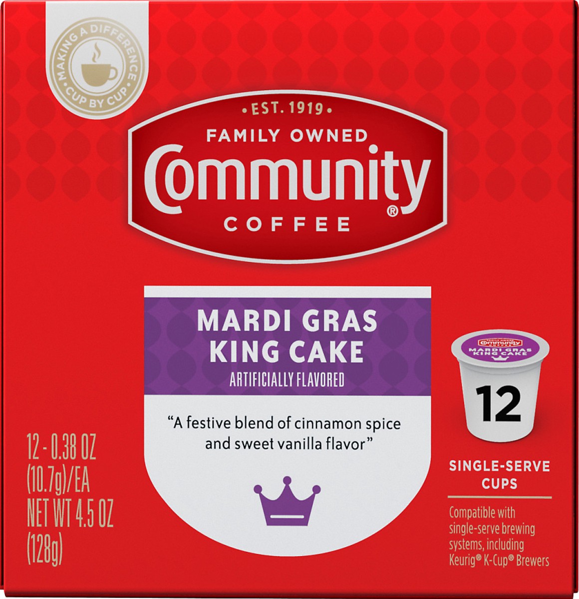 slide 6 of 7, Community Coffee King Cake Singles, 12 ct