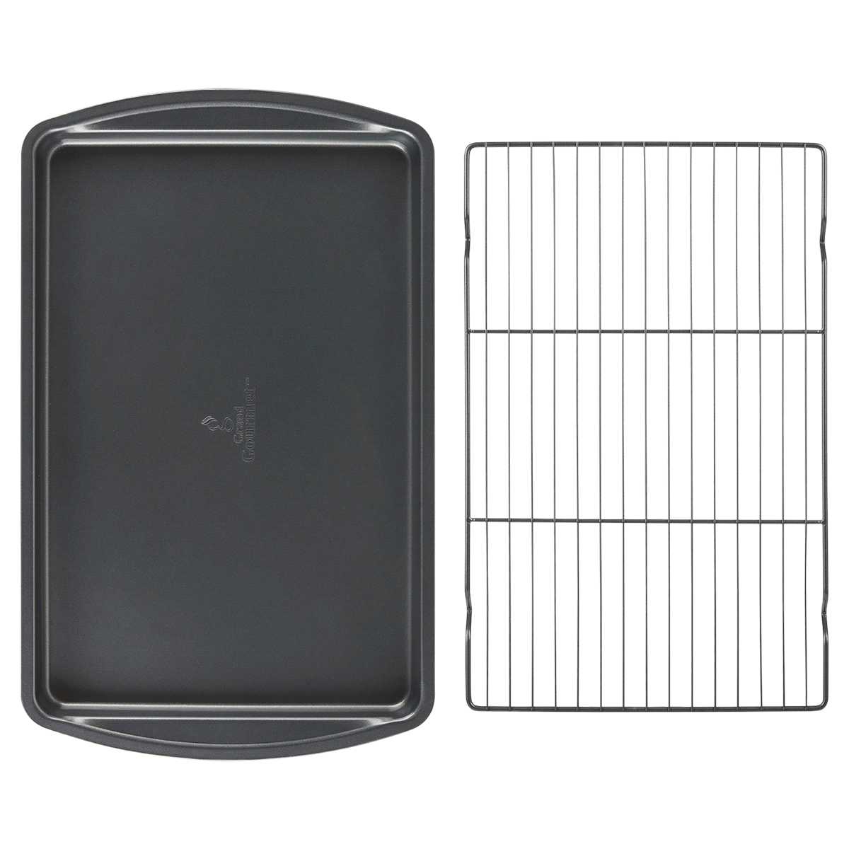 slide 12 of 13, Grand Gourmet Medium Cookie Pan and Non-stock Cooling Grid Set, 2 ct