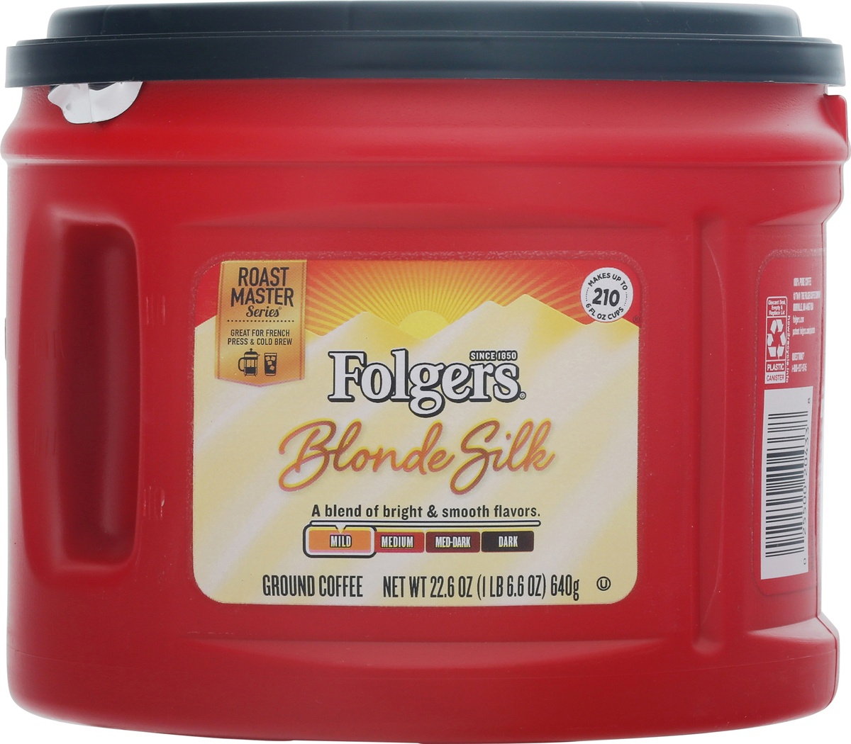 slide 8 of 10, Folgers Blonde Silk Mild Roast Ground Coffee, 22.6 oz
