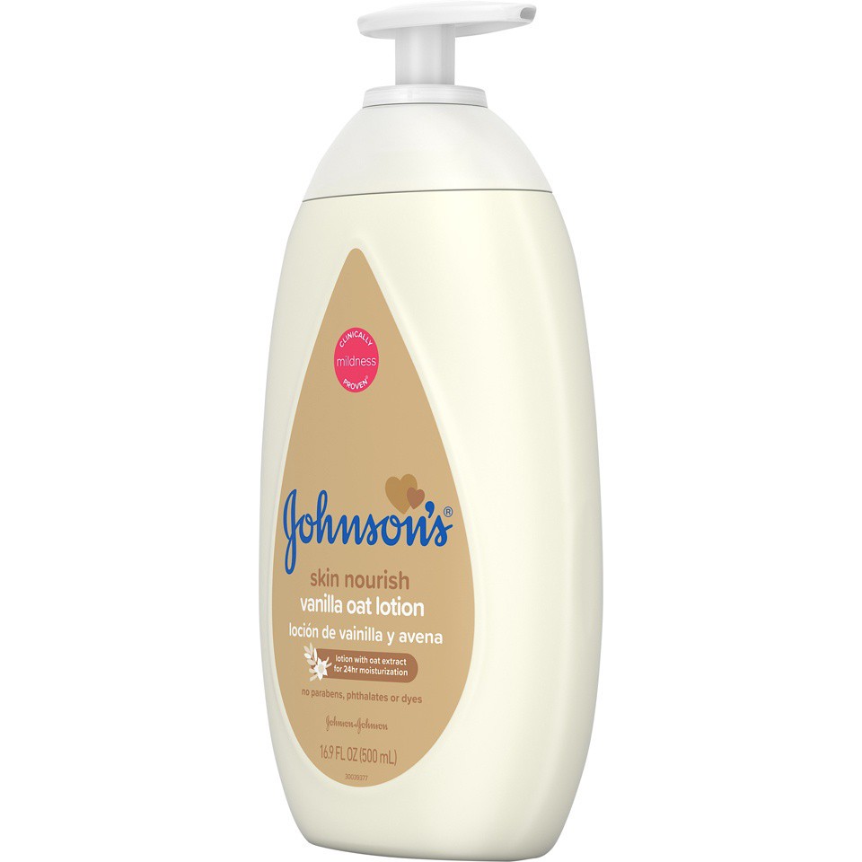 slide 6 of 6, Johnson's Baby Moisturizing Lotion with Nourishing Vanilla & Oat Extract for Dry Skin, Hypoallergenic and Dermatologist-Tested, 16.9 fl. oz, 16.9 fl oz