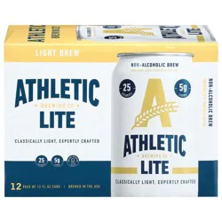 Athletic Brewing Non-Alcoholic Lite - 12 Pack 12 fl oz Cans