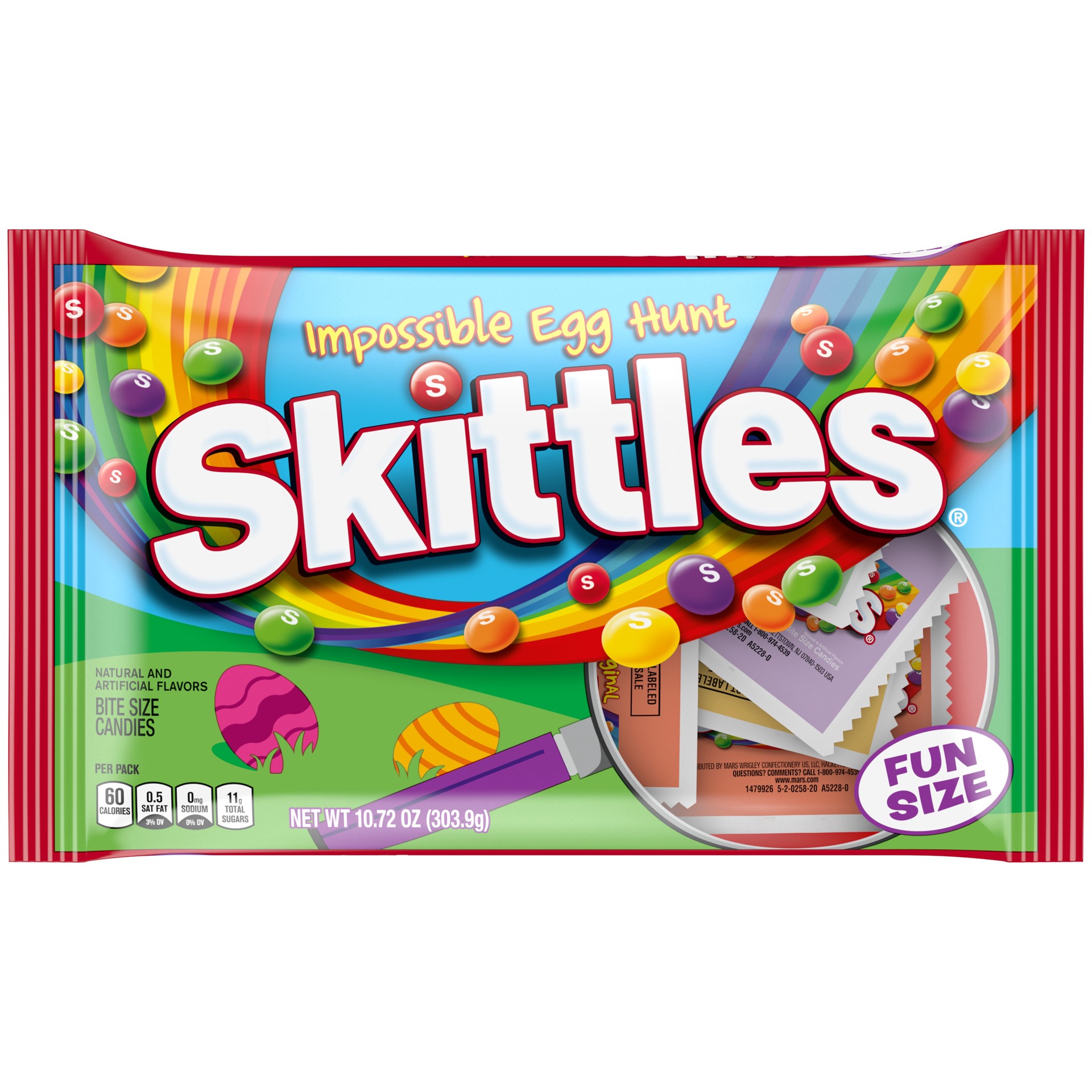 slide 1 of 7, SKITTLES Original Fun Size Impossible Egg Hunt Easter Candy, 10.72 oz Bag, 10.72 oz