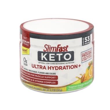 slide 1 of 6, SlimFast Keto  Tropical Orange Mango Ultra Hydration+ Powder, 6.2 oz