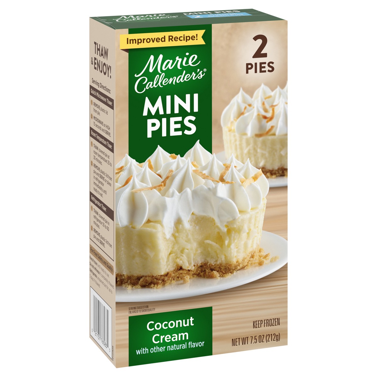 slide 4 of 14, Marie Callender's Coconut Cream Flavored Mini Pies, 2 Pies, Frozen, 7.5 oz., 2 ct