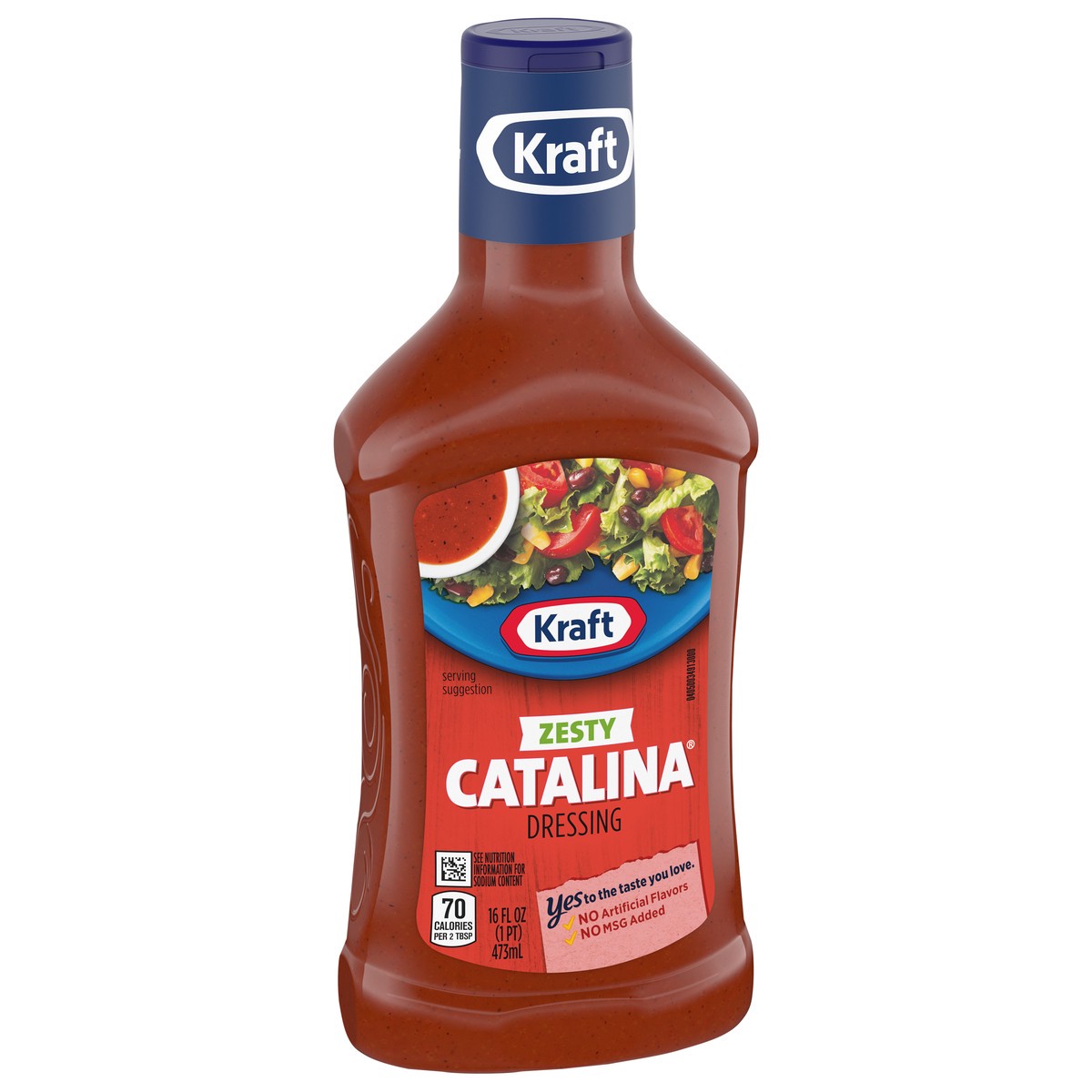 slide 6 of 9, Kraft Zesty Catalina Salad Dressing, 16 fl oz Bottle, 16 fl oz