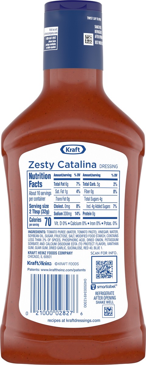 slide 7 of 9, Kraft Zesty Catalina Dressing, 16 fl oz