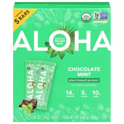 ALOHA Organic Plant-Based Chocolate Mint 14g Protein Bars - 5 ct