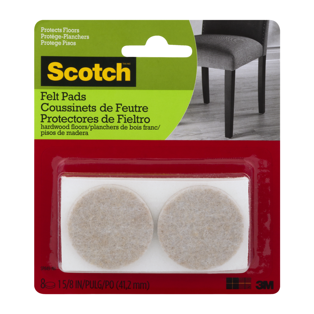 slide 1 of 1, Scotch Self-Stick Floor Care Pads - 8 Pack, 8 ct