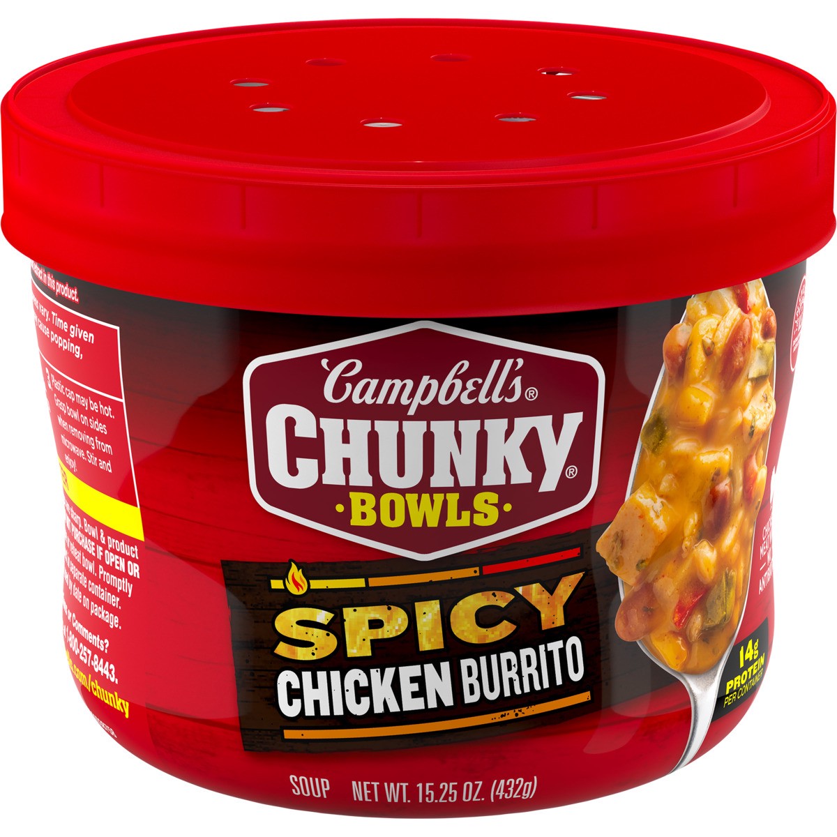 slide 1 of 5, Campbell's Chunky Spicy Chicken Burrito Soup - 15.25 oz, 15.250 oz