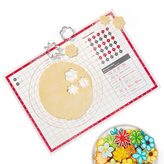 slide 1 of 6, OXO Good Grips Pastry Mat - White/Red, 1 ct