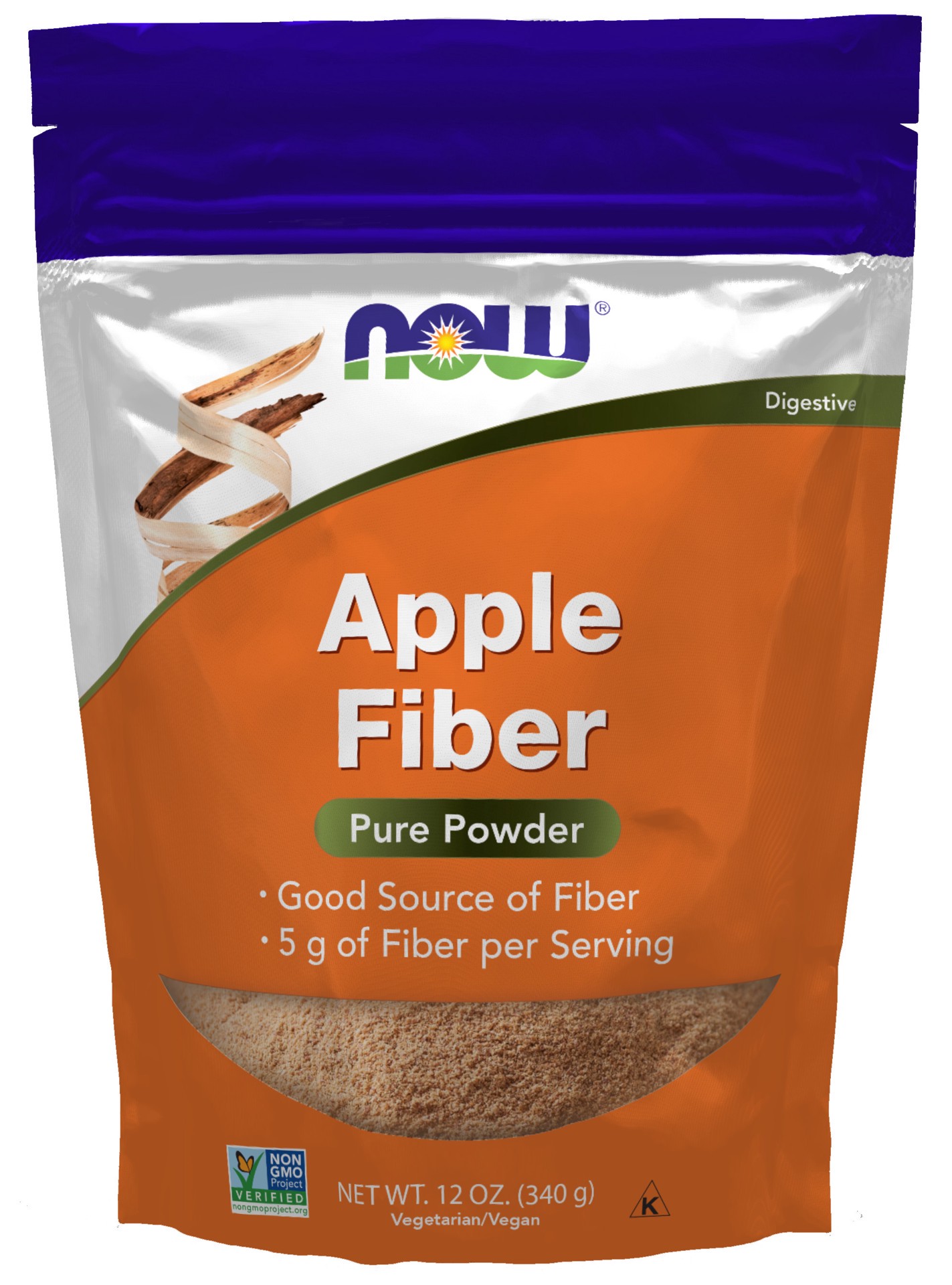 slide 1 of 3, NOW Apple Fiber Powder - 12 oz., 12 oz