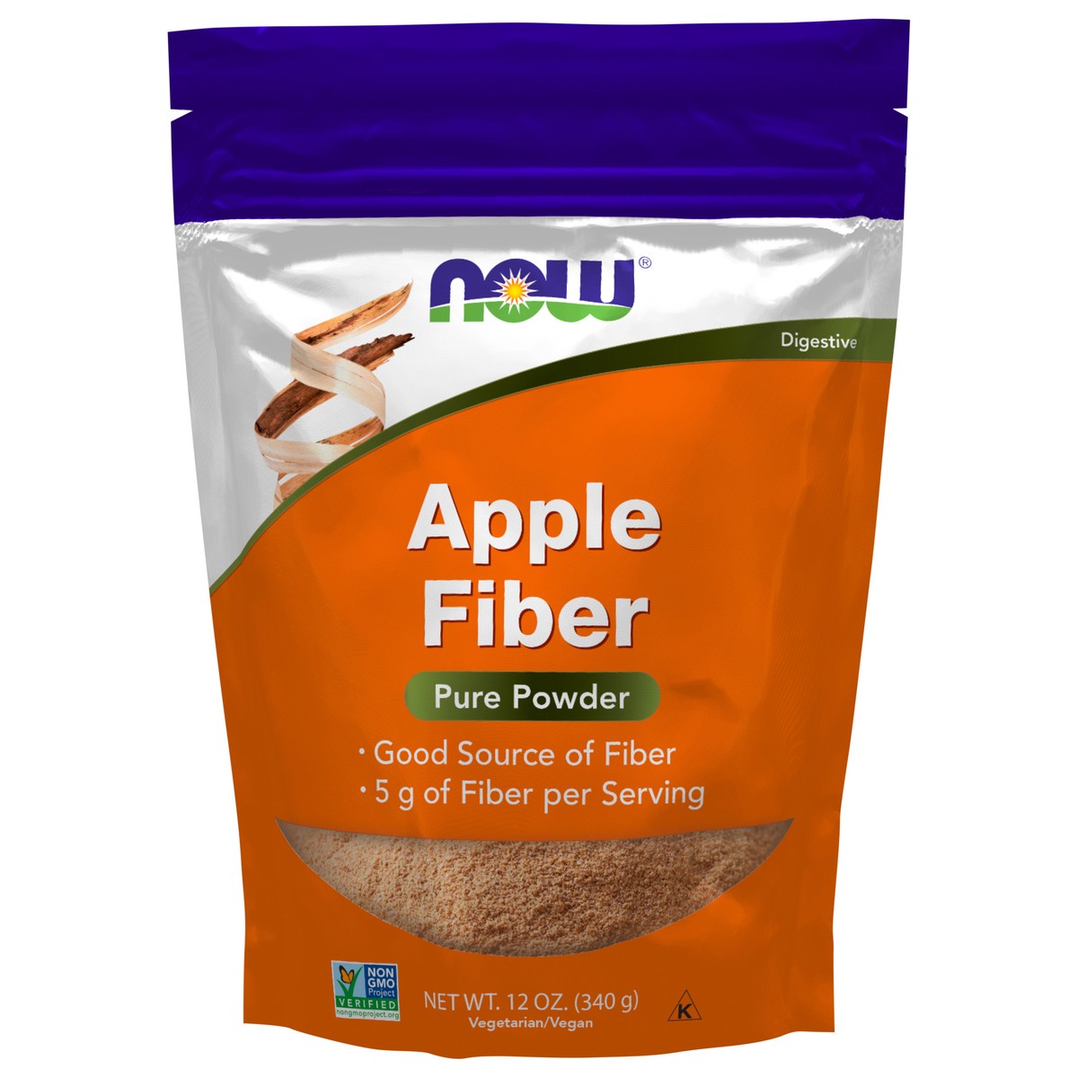 slide 1 of 3, NOW Apple Fiber Powder - 12 oz., 12 oz